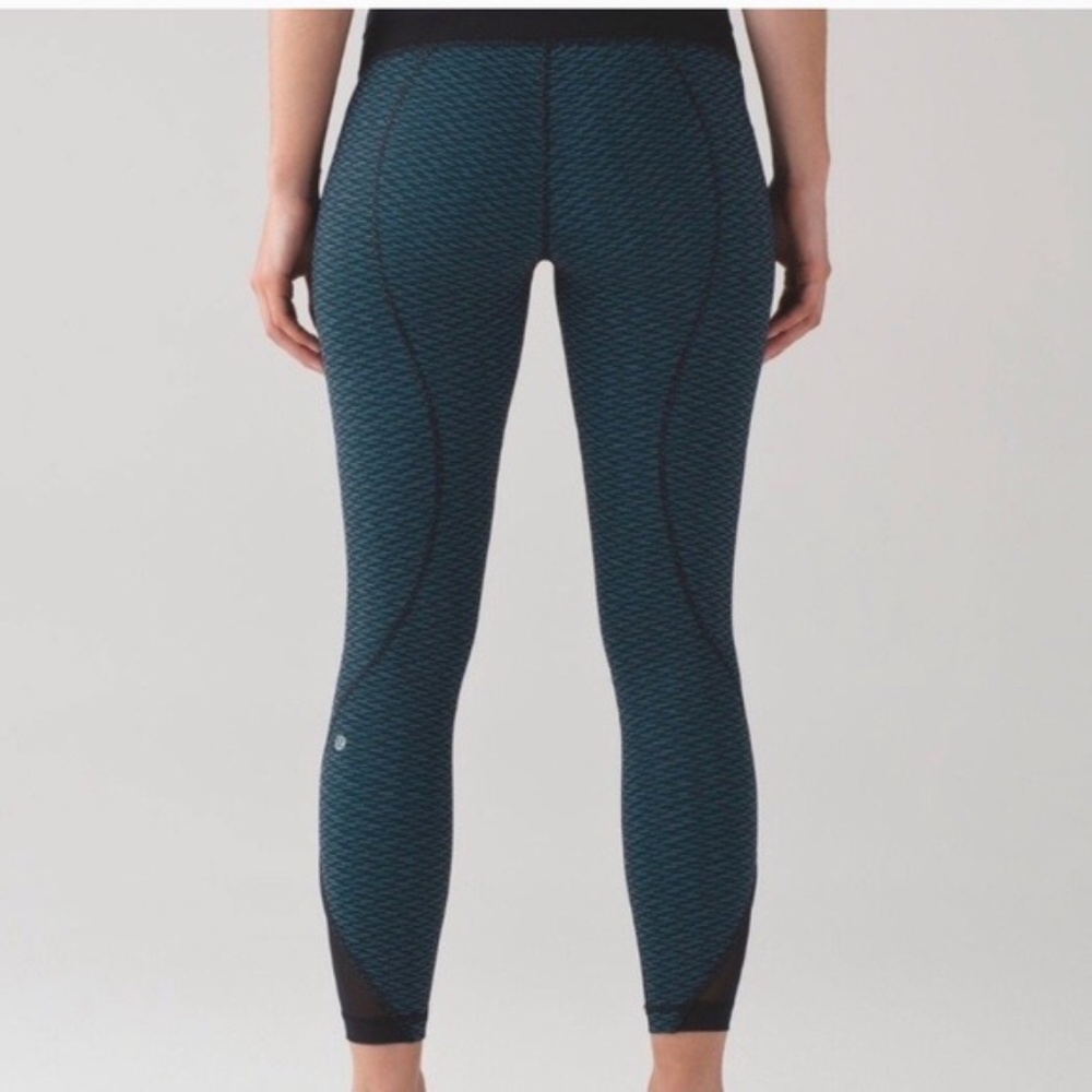 Lululemon Inspire Luxtreme 7/8 Jacquard Teal/Black